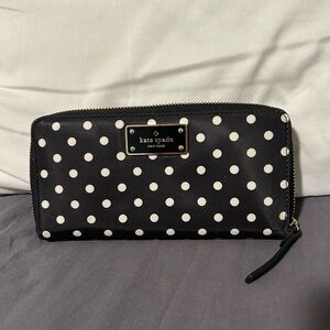 Kate Spade Black and White Polka Dot Wallet